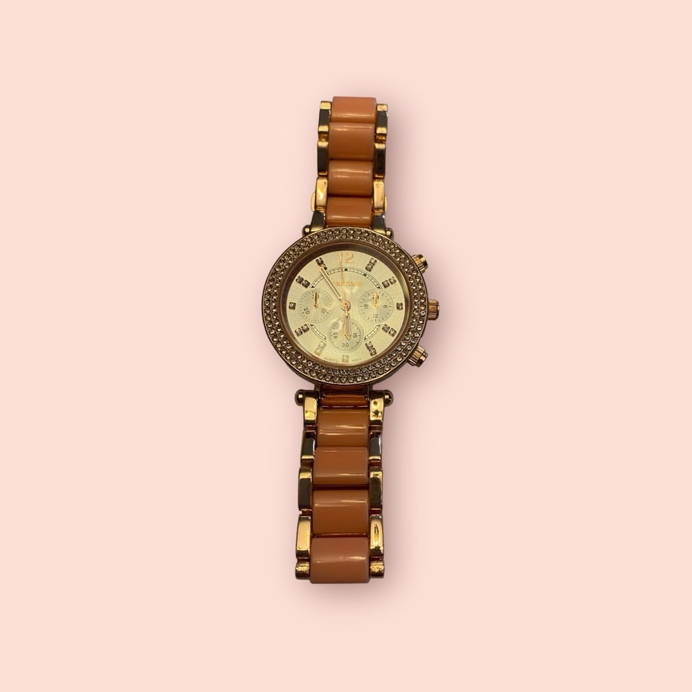 Women’s Maurice’s Pink Bracelet Watch with Pave Crystals